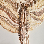 Овальный Современный Гобелен Абстракция в бежевых тонах Shallow варинант исполнения - 2 | Loft Concept в Твери