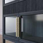 Витрина Primo со стеклянными фасадами и 2 ящиками Черный дуб варинант исполнения - 5 | Loft Concept в Твери