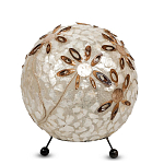 Настольная лампа из перламутра на металлическом каркасе Indonesian Ball варинант исполнения - 2 | Loft Concept в Твери