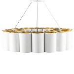 Люстра круглая фактурная в сочетании белого и золотого цвета Wide Stripes of Ribbon варинант исполнения - 3 | Loft Concept в Твери