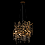 Подвесная люстра в виде ветвей деревьев золотого цвета с прозрачными подвесками-каплями 8 и 14 ламп Droplet Chandelier варинант исполнения - 3 | Loft Concept в Твери