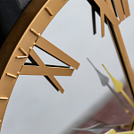 Часы настенные зеркальные с золотым металлическим циферблатом Mirror Tower Clock варинант исполнения - 2 | Loft Concept в Твери