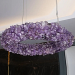 Люстра кргулая из фиолетового хрустального камня Purple Diamond варинант исполнения - 3 | Loft Concept в Твери