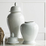 Ваза белая с крышкой однотонная Chinoiserie Ceramics варинант исполнения - 3 | Loft Concept в Твери