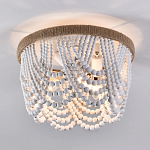 Круглый потолочный светильник с подвесками в виде круглых белых бусин White Beads Ceiling Lamp варинант исполнения - 2 | Loft Concept в Твери