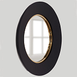 Чёрное настенное зеркало с золотым кантом Porunalia варинант исполнения - 1 | Loft Concept в Твери