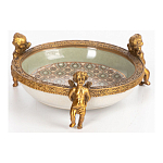 Чаша фарфоровая на бронзовых ножках в виде ангелов Porcelain Angels of Paradise варинант исполнения - 2 | Loft Concept в Твери