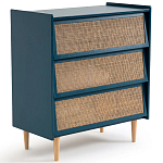 Комод с 3-мя ящиками из ротанга Blais Deep Blue Wicker Furniture варинант исполнения - 2 | Loft Concept в Твери