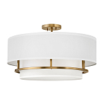 Потолочный светильник с двухслойным белым текстильным абажуром Hinkley варинант исполнения - 1 | Loft Concept в Твери