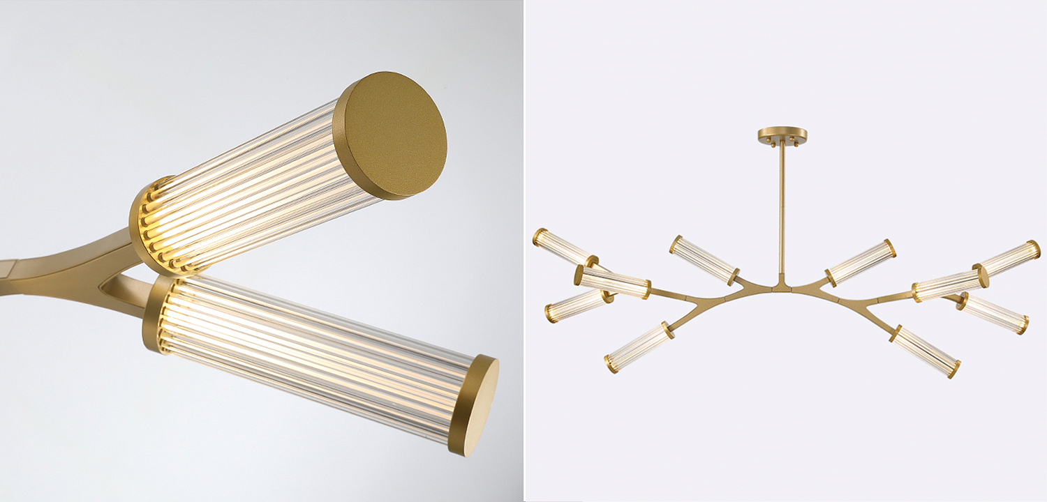 Люстра Cylinder Branches Chandelier Gold 10 Люстра Cylinder Branches Chandelier Gold 10 - Loft-Concept в Твери