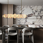 Подвесной светильник с фигурными элементами из белого алебастра Cryptocrystalline Stone варинант исполнения - 9 | Loft Concept в Твери