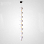 Подвесной светильник светодиодный в виде ряда белых металлических конусов  Herringbone варинант исполнения - 4 | Loft Concept в Твери