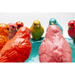 Декоративное дизайнерское блюдо разноцветные попугаи  варинант исполнения - 3 | Loft Concept в Твери