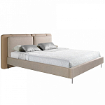 Кровать двуспальная серая с изголовьем из экокожи и ткани Modern Look варинант исполнения - 1 | Loft Concept в Твери