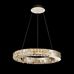 Люстра золотая в форме кольца с мозаичным хрустальным оформлением Sparks of Crystal варинант исполнения - 1 | Loft Concept в Твери