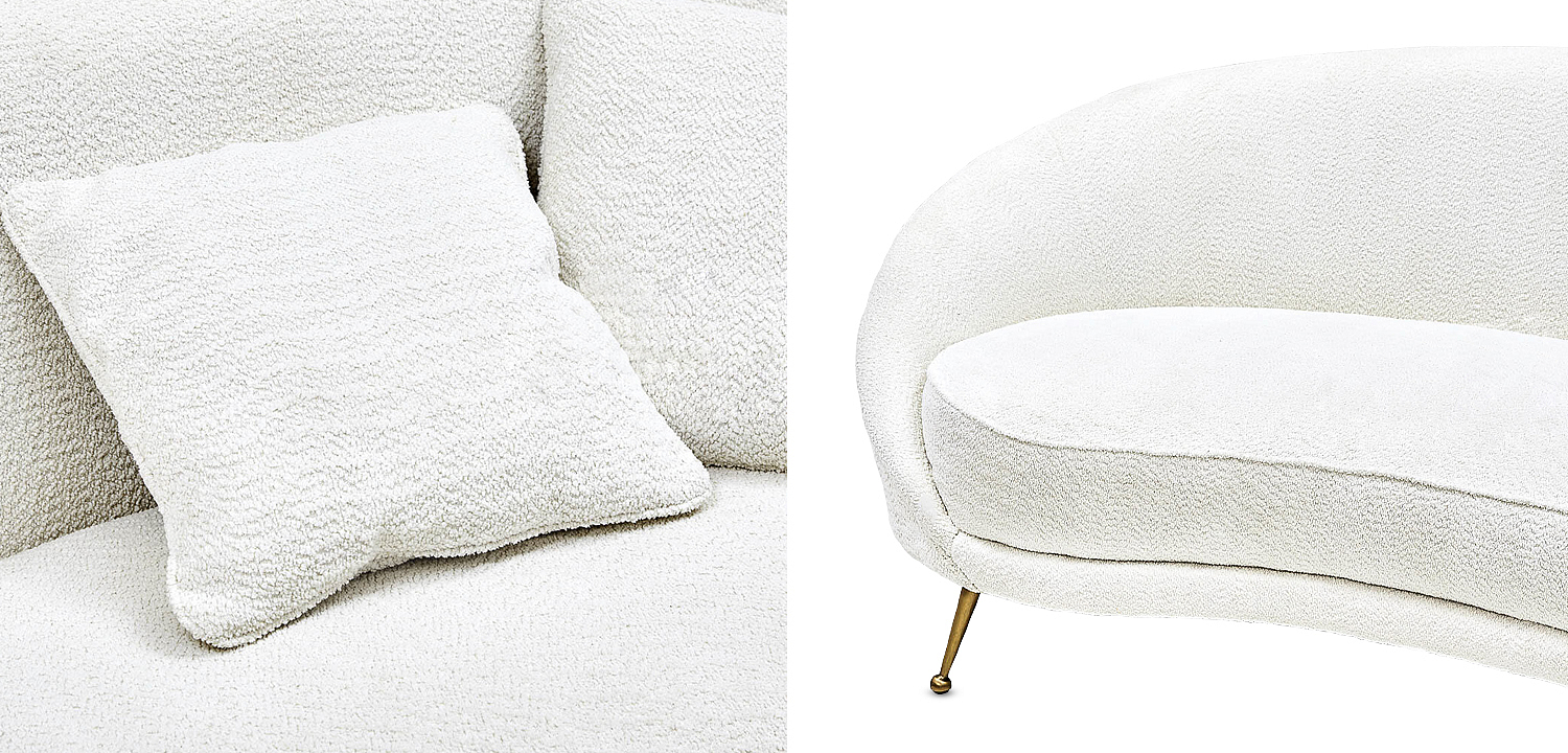 Диван с обивкой из ткани букле Manuel Sofa Белый Диван с обивкой из ткани букле Manuel Sofa Белый - Loft-Concept в Твери