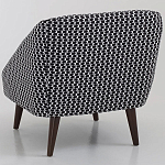 Кресло с черно-белым принтом Pauley Black White Armchair варинант исполнения - 2 | Loft Concept в Твери