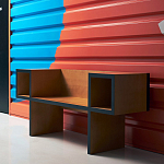 Дизайнерская скамейка  Canton  Beech and Black Bench варинант исполнения - 6 | Loft Concept в Твери