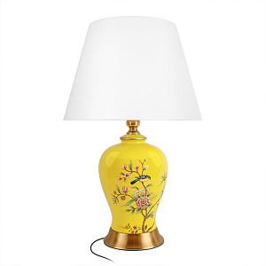 Настольная лампа желтая с изображением птиц Slip Away