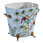 Кашпо из голубого фарфора с бронзовыми элементами Blue Garden варинант исполнения - 3 | Loft Concept в Твери