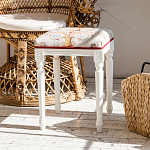 Банкетка одноместная из массива бука бежевая с растительным орнаментом Raffael Beige Floral Banquette варинант исполнения - 7 | Loft Concept в Твери