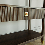 Стеллаж Elsa Dreams Walnut со стеклянными полками и ящиком варинант исполнения - 5 | Loft Concept в Твери