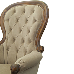 Кресло с мягкой обивкой из светло-коричневого велюра на 4-х деревянных ножках Evelyn Classical Armchair варинант исполнения - 5 | Loft Concept в Твери