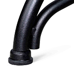 Обеденный стол с прямоугольной столешницей из стекла на черных металлических ножках White Marble варинант исполнения - 6 | Loft Concept в Твери