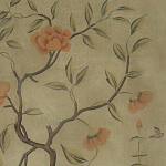 Обои ручная роспись Gustavian Tree of Life Special Colourway on brown Williamsburg варинант исполнения - 1 | Loft Concept в Твери