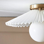 Потолочный светильник с белым плиссированным абажуром Headquarters варинант исполнения - 3 | Loft Concept в Твери