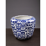 Кашпо с орнаментом в сочетании белого и синего цвета Artistic Flowerpot варинант исполнения - 3 | Loft Concept в Твери