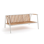 Садовый 2-х местный диван с подлокотниками из тика White варинант исполнения - 5 | Loft Concept в Твери