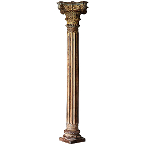 Антикварная колонна из тикового дерева Bhavnagar Antique Column Brown