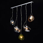 Люстра линейная с 5-ю разноцветными стеклянными плафонами Kaleido варинант исполнения - 3 | Loft Concept в Твери