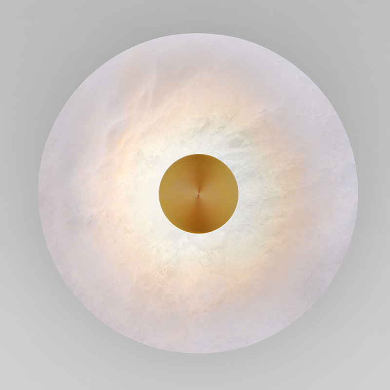Бра светодиодный с мраморным рассеивателем латунь Латунь Белый Мрамор Bianco в Твери | Loft Concept 