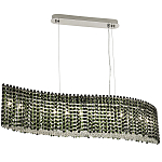 Линейная люстра изогнутой формы с хрустальными подвесками Crystal Art Chrome Green Linear Chandelier варинант исполнения - 2 | Loft Concept в Твери