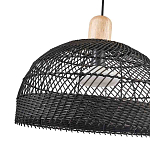 Подвесной светильник с округлым абажуром из черного ротанга Wicker Furniture варинант исполнения - 3 | Loft Concept в Твери