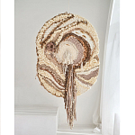 Овальный Современный Гобелен Абстракция в бежевых тонах Shallow варинант исполнения - 4 | Loft Concept в Твери