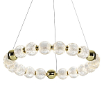 Люстра подвесная кольцевая с прозрачными рифлеными шарообразными плафонами Crystal Globule варинант исполнения - 1 | Loft Concept в Твери