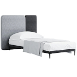 Кровать с большим мягким изголовьем Unity Grey Bed варинант исполнения - 3 | Loft Concept в Твери