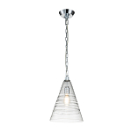 Подвесной светильник с прозрачным рельефным стеклянным плафоном в форме конуса Feiss варинант исполнения - 2 | Loft Concept в Твери