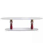 Дизайнерский журнальный стол на 2-х фигурных ножках с подстольем Lycad варинант исполнения - 1 | Loft Concept в Твери