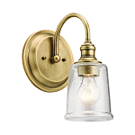 Бра с прозрачным стеклянным абажуром в форме цилиндра Kichler варинант исполнения - 7 | Loft Concept в Твери