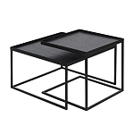 Комплект столиков с квадратными столешницами черные Black Table Combination варинант исполнения - 1 | Loft Concept в Твери