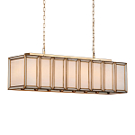 Люстра прямоугольная с каркасом золотого цвета Soft Glow Lamps варинант исполнения - 2 | Loft Concept в Твери