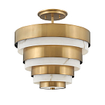 Потолочный светильник многоярусный с чередованием латунных и белых колец Hinkley  варинант исполнения - 1 | Loft Concept в Твери