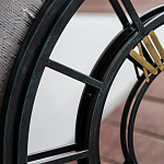 Зеркало настенное в чёрной металлической раме в виде часов Mirror Tower Clock варинант исполнения - 2 | Loft Concept в Твери