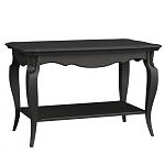 Стол журнальный черный из массива бука с полкой в стиле прованс Black Provence варинант исполнения - 1 | Loft Concept в Твери