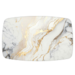 Обеденный стол с прямоугольной столешницей из стекла на черных металлических ножках White Marble варинант исполнения - 2 | Loft Concept в Твери