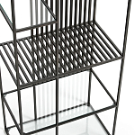 Стеллаж из металла и стекла Menzie Black Stripes Metal Rack варинант исполнения - 4 | Loft Concept в Твери